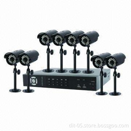 8-channel H.264 DVR Kit, Supports D1, HD1, CIF for Recording Quality
